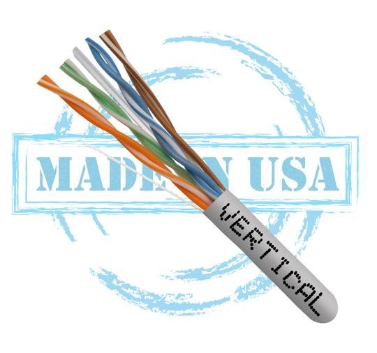 Vertical Cable 1000ft Solid Plenum Cat6 (Slim Type) Cable - 23AWG 550MHz CMP Made in the USA