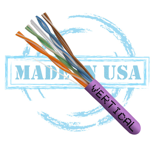 Vertical Cable 1000ft Solid Plenum Cat6 (Slim Type) Cable - 23AWG 550MHz CMP Made in the USA