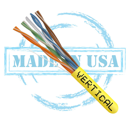 Vertical Cable 1000ft Solid Plenum Cat6 (Slim Type) Cable - 23AWG 550MHz CMP Made in the USA