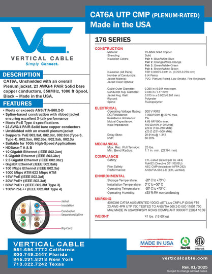 176 Series Spec Sheet Page 1
