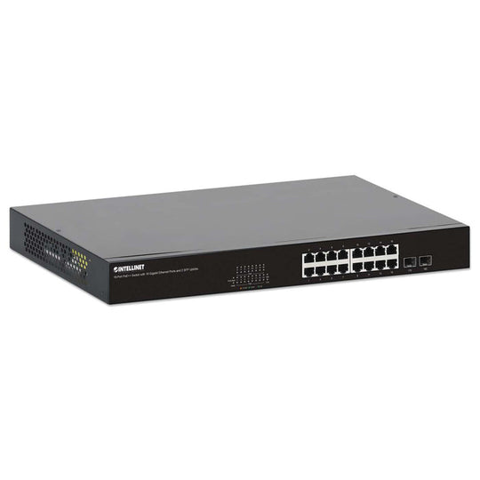 Intellinet 18-Port PoE++ Switch with 16 Gigabit Ethernet Ports and 2 SFP Uplinks