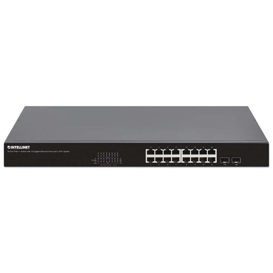 Intellinet 18-Port PoE++ Switch with 16 Gigabit Ethernet Ports and 2 SFP Uplinks