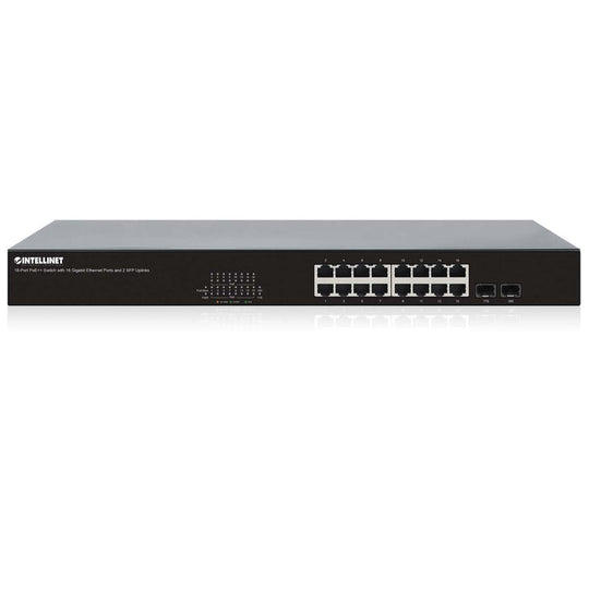Intellinet 18-Port PoE++ Switch with 16 Gigabit Ethernet Ports and 2 SFP Uplinks