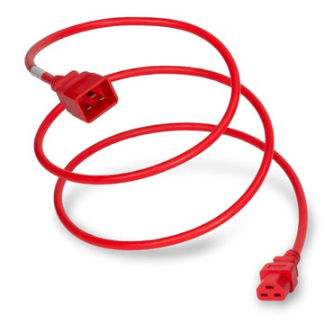 World Cord C20 to C21 20A 250V 12/3 SJT Power Cord - Red
