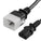 World Cord LOCKING C20 to C13 15A 250V 14/3 SJT Power Cord - Black