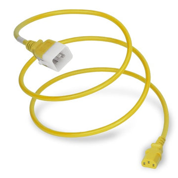 World Cord LOCKING C20 to C13 15A 250V 14/3 SJT Power Cord - Yellow