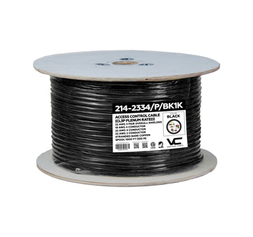 Vertical Cable Plenum- 22AWG/3Pair Shielded + 18AWG/4Conductor + 22AWG/4Conductor + 22AWG/2Conductor - 1000ft Spool Black
