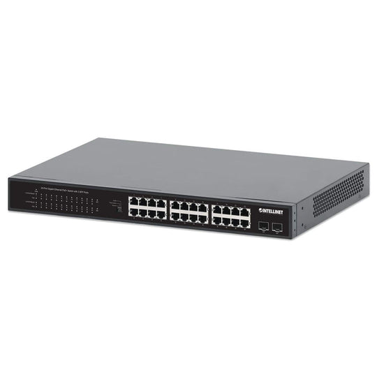 Intellinet 24-Port Gigabit Ethernet PoE+ Switch with 2 SFP Ports, 561891