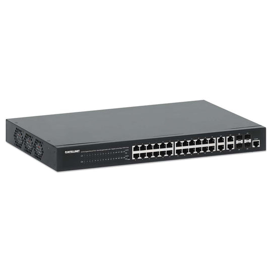 Intellinet 24-Port Gigabit Ethernet PoE+ Web-Managed Switch with 4 Gigabit Combo Base-T/SFP Ports, 561426