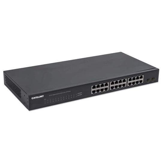 Intellinet 24-Port Gigabit Ethernet Switch with 2 SFP Ports, 561044