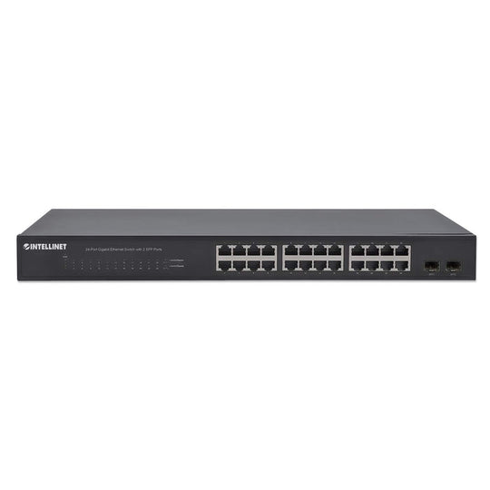 Intellinet 24-Port Gigabit Ethernet Switch with 2 SFP Ports, 561044
