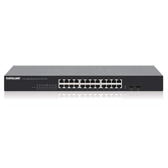 Intellinet 24-Port Gigabit Ethernet Switch with 2 SFP Ports, 561877