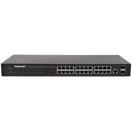 Intellinet 24-Port Web-Managed Gigabit Ethernet Switch with 2 SFP Ports, 560917