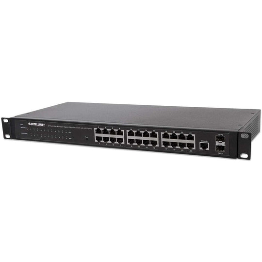 Intellinet 24-Port Web-Managed Gigabit Ethernet Switch with 2 SFP Ports, 560917