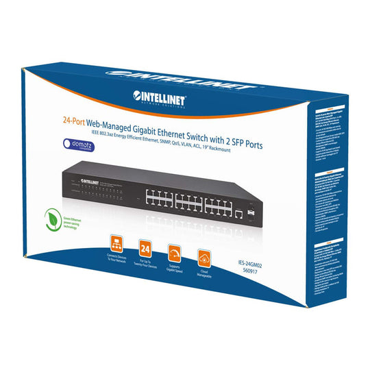 Intellinet 24-Port Web-Managed Gigabit Ethernet Switch with 2 SFP Ports, 560917