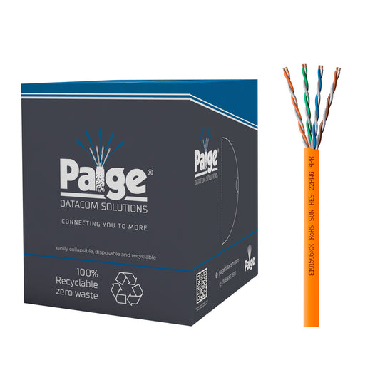 Paige GameChanger Cat6 Cable, 22AWG, UTP, Solid, CMP FT6, 1000ft Box