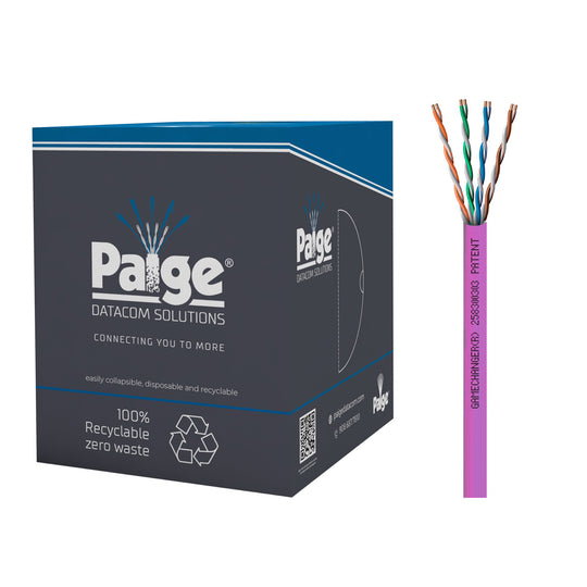 Paige GameChanger Cat6 Cable, 22AWG, UTP, Solid, CMP FT6, 1000ft Box