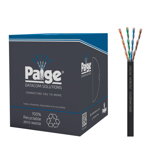 Paige GameChanger Cat6 Cable, 22AWG, UTP, Solid, CMP FT6, 1000ft Box