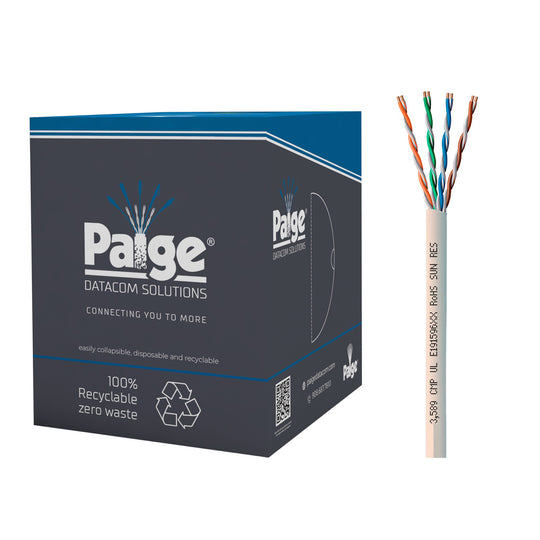 Paige GameChanger Cat6 Cable, 22AWG, UTP, Solid, CMP FT6, 1000ft Box