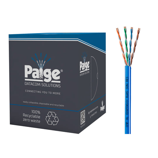 Paige GameChanger Cat6 Cable, 22AWG, UTP, Solid, CMP FT6, 1000ft Box