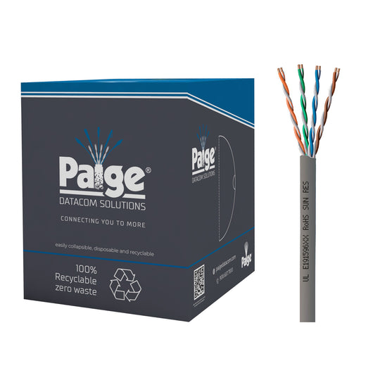 Paige GameChanger Cat6 Cable, 22AWG, UTP, Solid, CMR, 1000ft Box