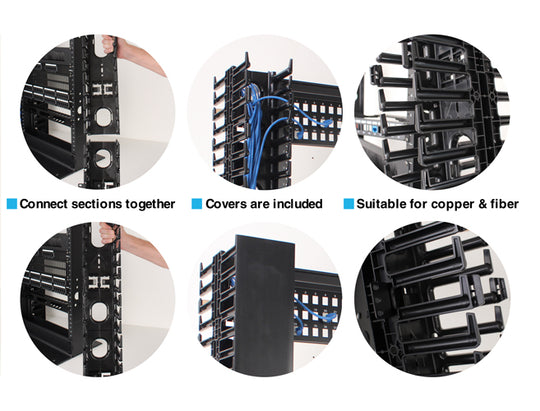 Vertical Cable 45U Vertical Cable Manager - Double Sided