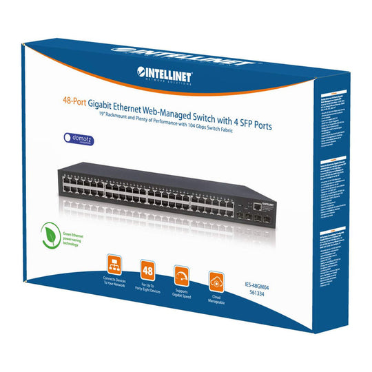 Intellinet 48-Port Gigabit Ethernet Web-Managed Switch with 4 SFP Ports, 561334