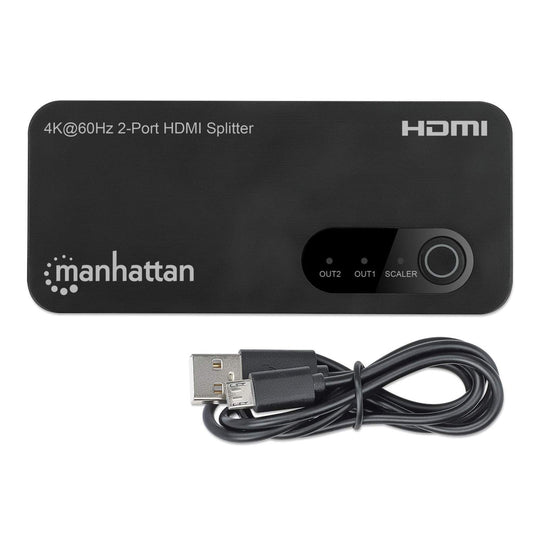 Manhattan 4K@60Hz 2-Port HDMI Splitter with Downscaling, 207614