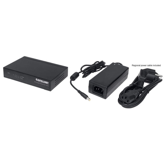 Intellinet 5-Port Gigabit Ethernet PoE+ Switch, 561228
