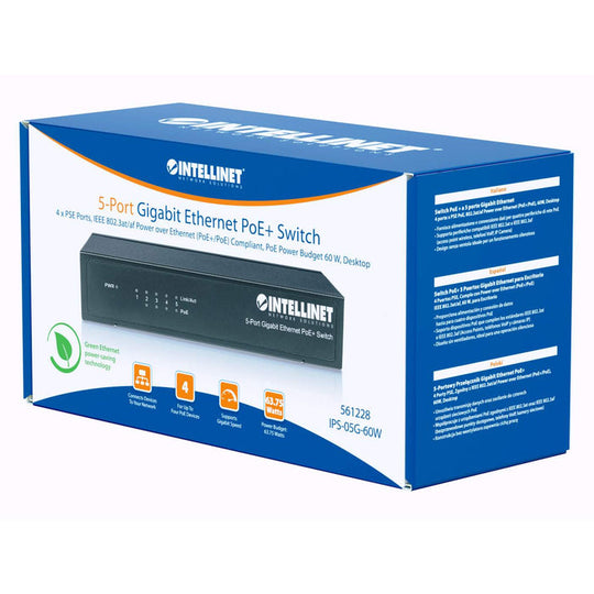 Intellinet 5-Port Gigabit Ethernet PoE+ Switch, 561228