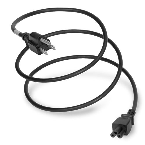 World Cord NEMA 5-15P to C5, SPT-2 Cordage, 10A, 125V 18/2 SPT-2 Power Cable - Black