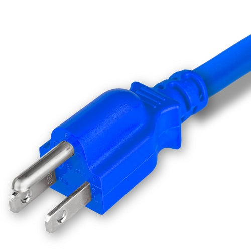 World Cord 5-15P to C15 15A 125V 14/3 SJT Power Cord - Blue
