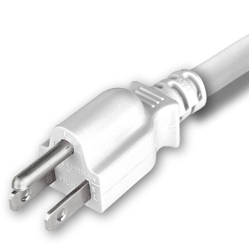 World Cord 5-15P to C15 15A 125V 14/3 SJT Power Cord - White