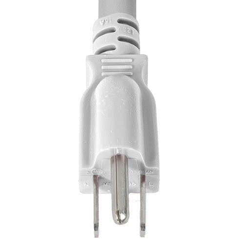 World Cord 5-15P to C15 15A 125V 14/3 SJT Power Cord - White