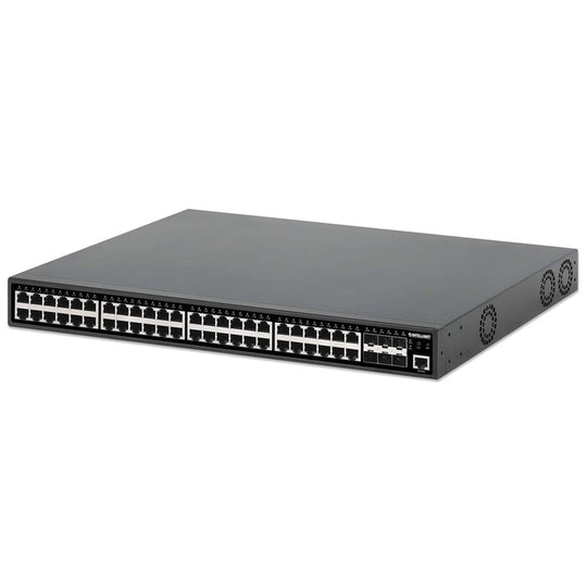 Intellinet 54-Port L2+ Fully Managed PoE+ Switch with 48 Gigabit Ports and 6 SFP+ Uplinks, 561969