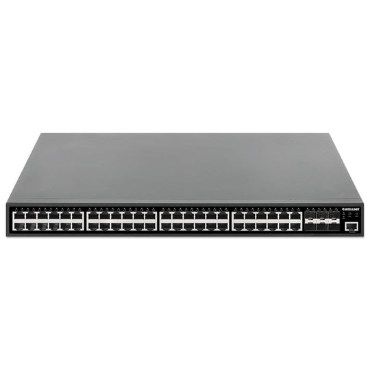 Intellinet 54-Port L2+ Fully Managed PoE+ Switch with 48 Gigabit Ports and 6 SFP+ Uplinks, 561969