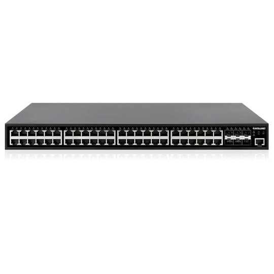 Intellinet 54-Port L2+ Fully Managed PoE+ Switch with 48 Gigabit Ports and 6 SFP+ Uplinks, 561969
