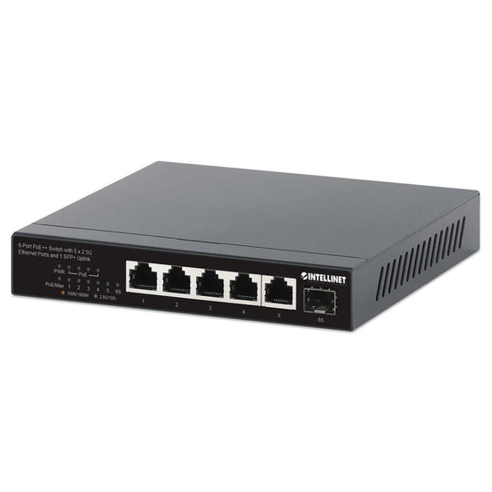 Intellinet 6-Port PoE++ Switch with 5 x 2.5G Ethernet Ports and 1 SFP+ Uplink