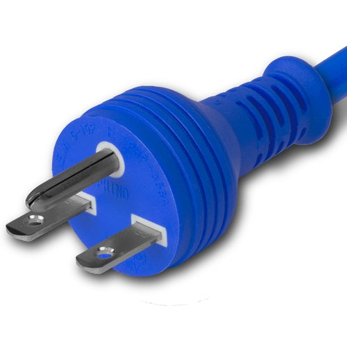 World Cord NEMA 6-15P to C13 15A 250V 14/3 SJT Power Cord - Blue