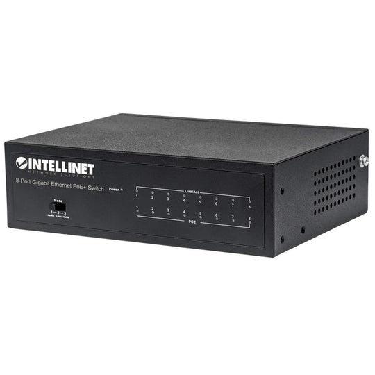 Intellinet 8-Port Gigabit Ethernet PoE+ Switch, 561204
