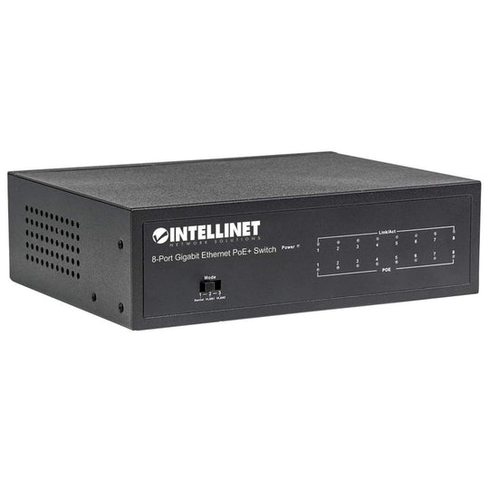 Intellinet 8-Port Gigabit Ethernet PoE+ Switch, 561204