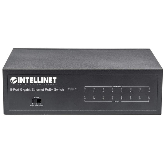Intellinet 8-Port Gigabit Ethernet PoE+ Switch, 561204