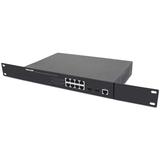 Intellinet 8-Port Gigabit Ethernet PoE+ Web-Managed Switch with 2 SFP Ports, 561167