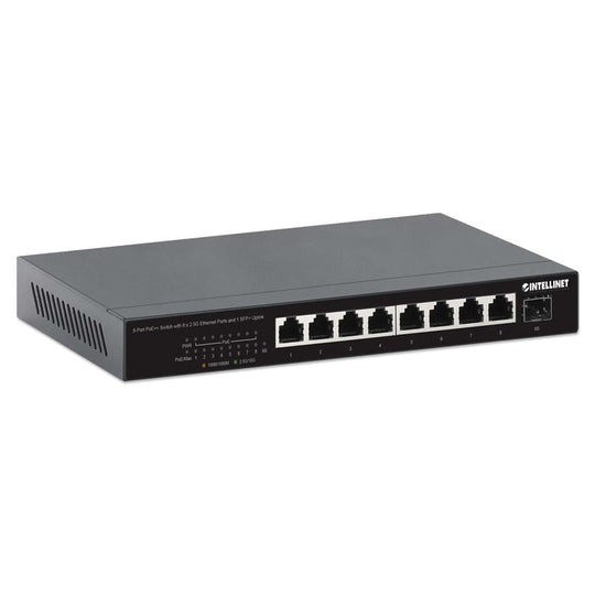 Intellinet 9-Port PoE++ Switch with 8 x 2.5G Ethernet Ports and 1 SFP+ Uplink