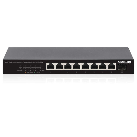 Intellinet 9-Port PoE++ Switch with 8 x 2.5G Ethernet Ports and 1 SFP+ Uplink