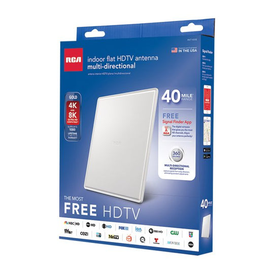 RCA Multidirectional Indoor Flat HDTV Antenna, ANT1400E