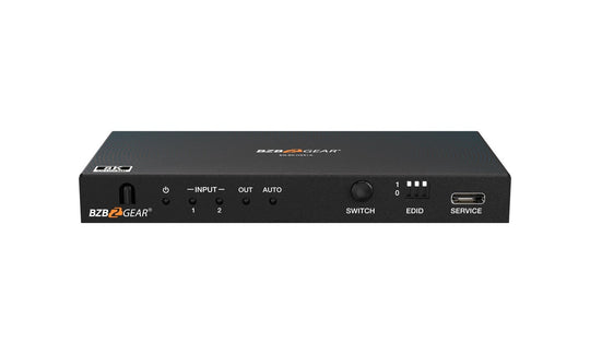 BZBGEAR 8K UHD HDMI 2.1 Switcher with Audio De-embedder (8K60, 4K120Hz 4:4:4 10bit VRR, FVA, ALLM support) - 2x1