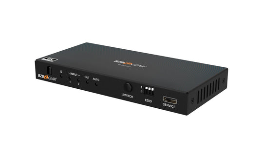 BZBGEAR 8K UHD HDMI 2.1 Switcher with Audio De-embedder (8K60, 4K120Hz 4:4:4 10bit VRR, FVA, ALLM support) - 2x1
