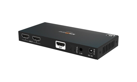 BZBGEAR 8K UHD HDMI 2.1 Switcher with Audio De-embedder (8K60, 4K120Hz 4:4:4 10bit VRR, FVA, ALLM support) - 2x1