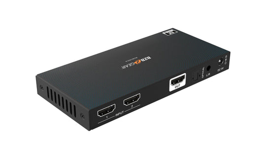 BZBGEAR 8K UHD HDMI 2.1 Switcher with Audio De-embedder (8K60, 4K120Hz 4:4:4 10bit VRR, FVA, ALLM support) - 2x1
